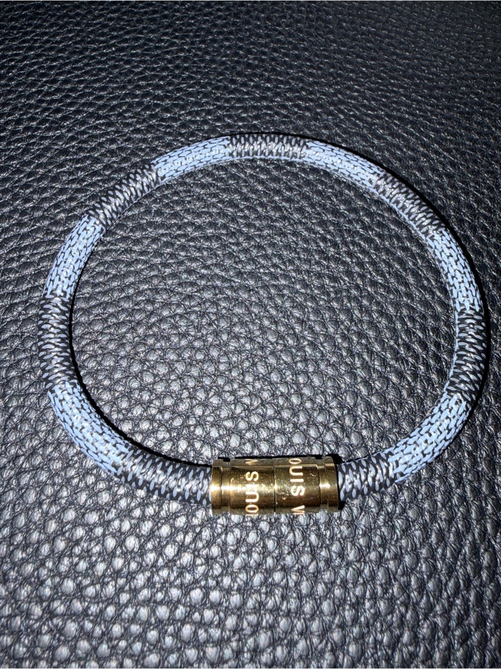 LOUIS VUITTON Men’s Leather Bracelet - Black/Gray